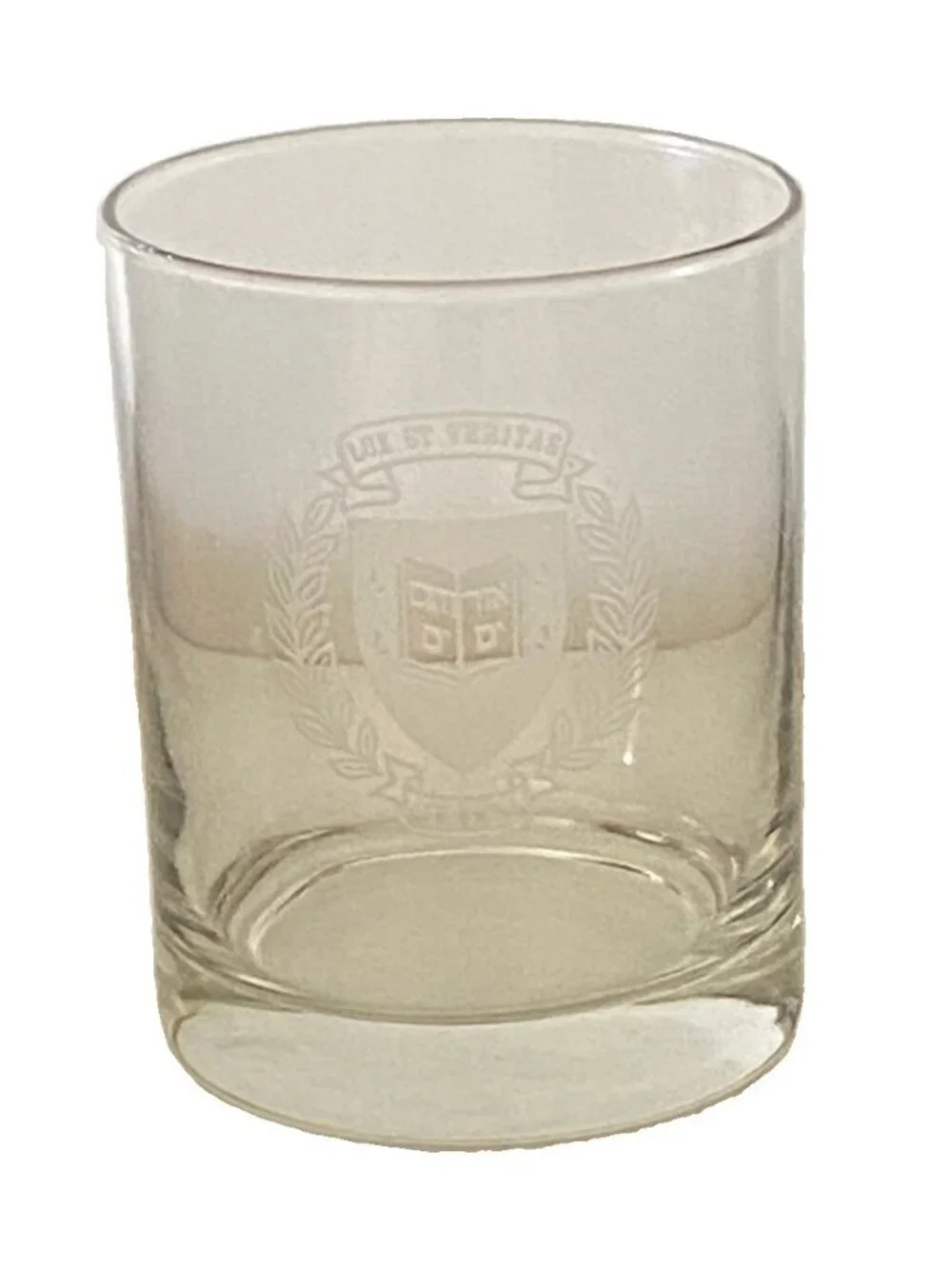 Yale University Etched Lowball Tumbler Glass - Lux et Veritas Crest Replacement